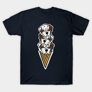 Scoops of English Bulldog Ice Cream Cone T-Shirt